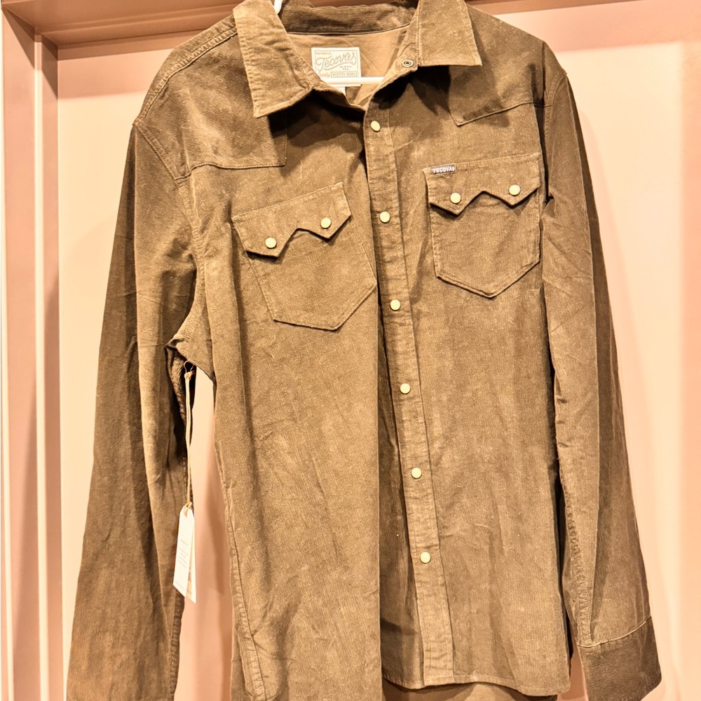 Tecovas Men's Green Corduroy Shirt